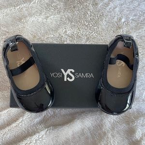 EUC. Yosi Samra 5C Black Patent baby ballet flats.